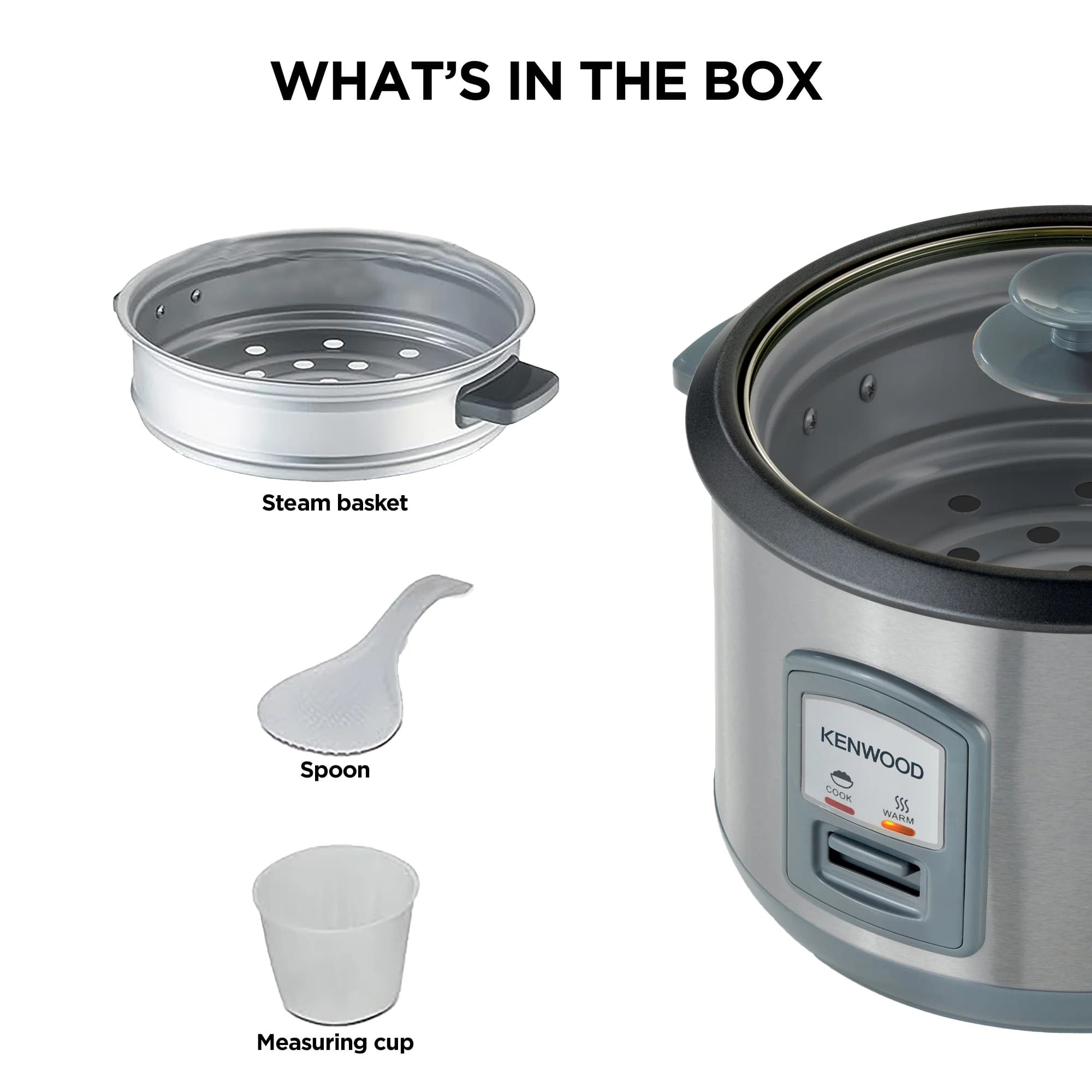 Kenwood 00C290610KEZA Rice Cooker & Steamer 1.8L Stainless Steel - Image 4