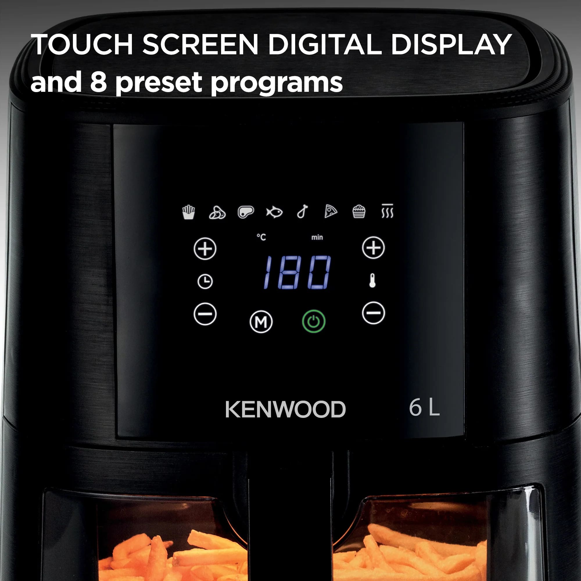 Kenwood HFG60.000BK Air Fryer 6L Single Basket - With Window - Image 3