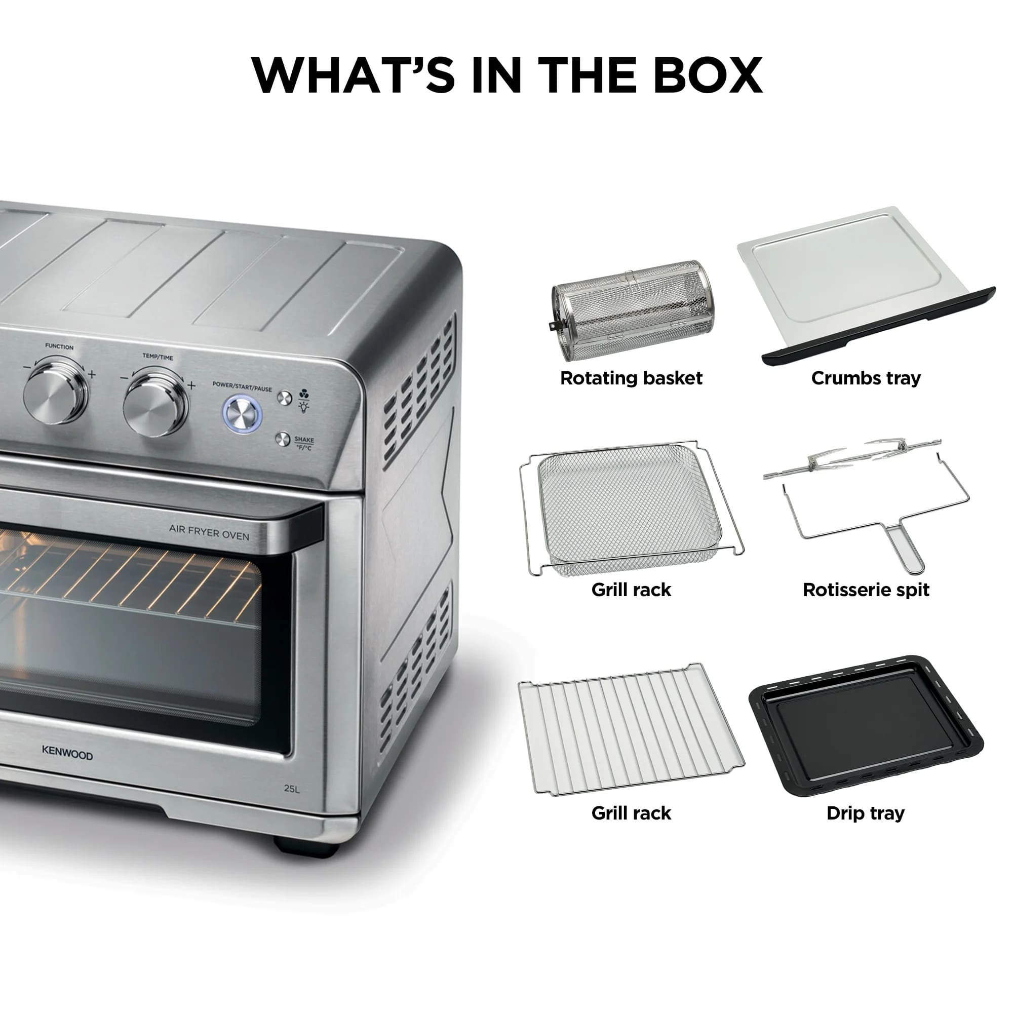 Kenwood MOA26.600SS 25L Silver Airfryer Oven - Image 4