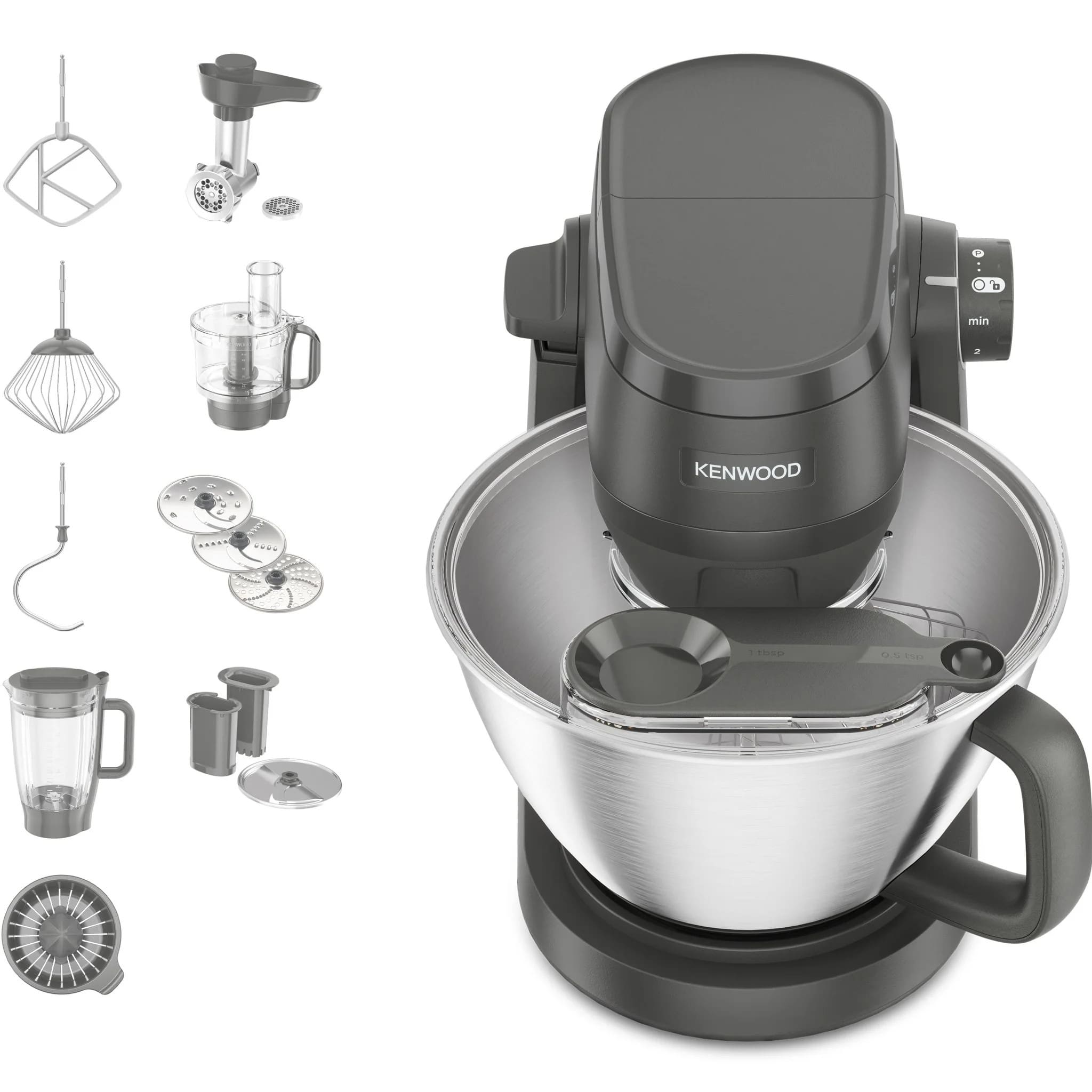 Kenwood HC30.070GY Multi-tasker Stand Mixer in Grey with Food Processor, Mixer and Meat Grinder