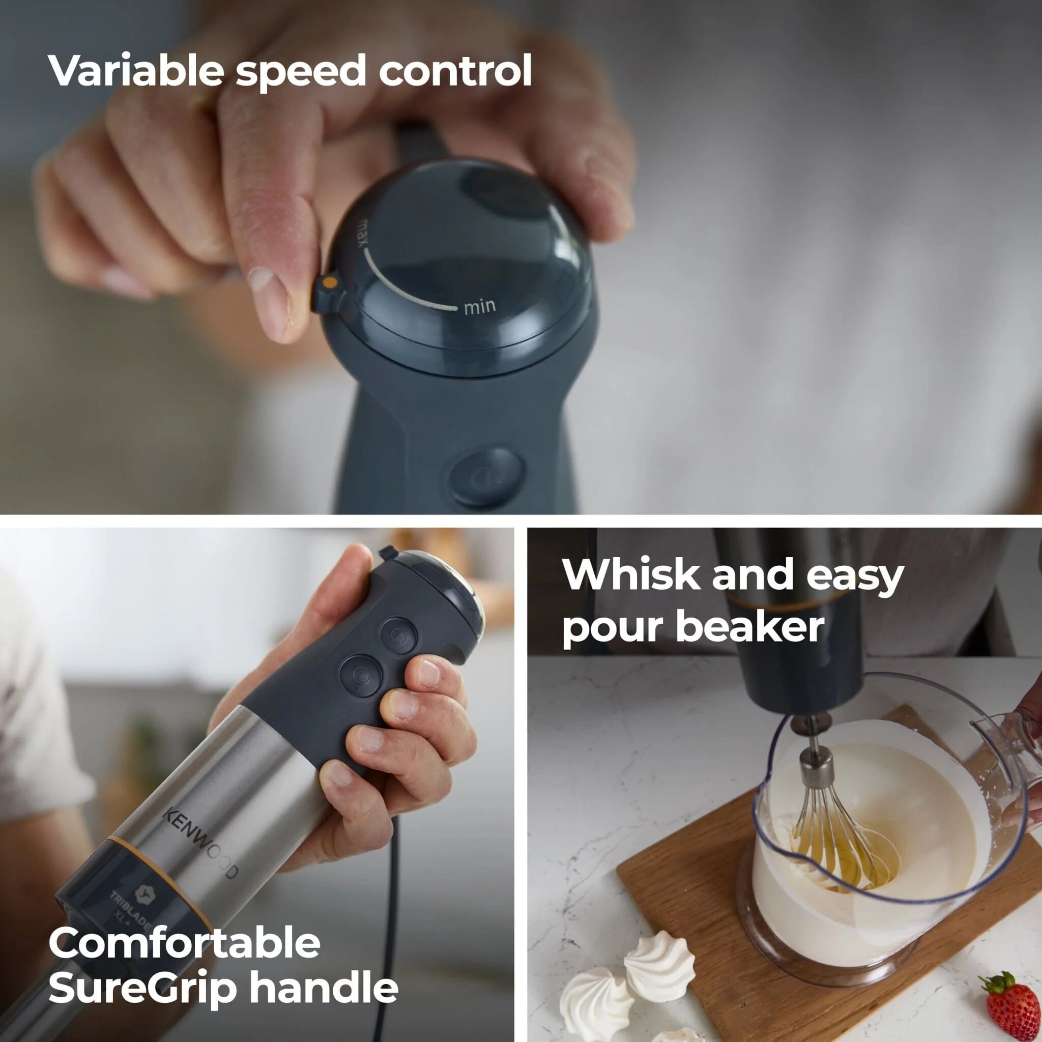 Kenwood HBM60.007GY Hand Blender with Masher & Whisk - Image 7