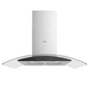 Midea 90V33-EM23 90cm Stainless Steel & Black Glass Cooker Hood - Touch Control