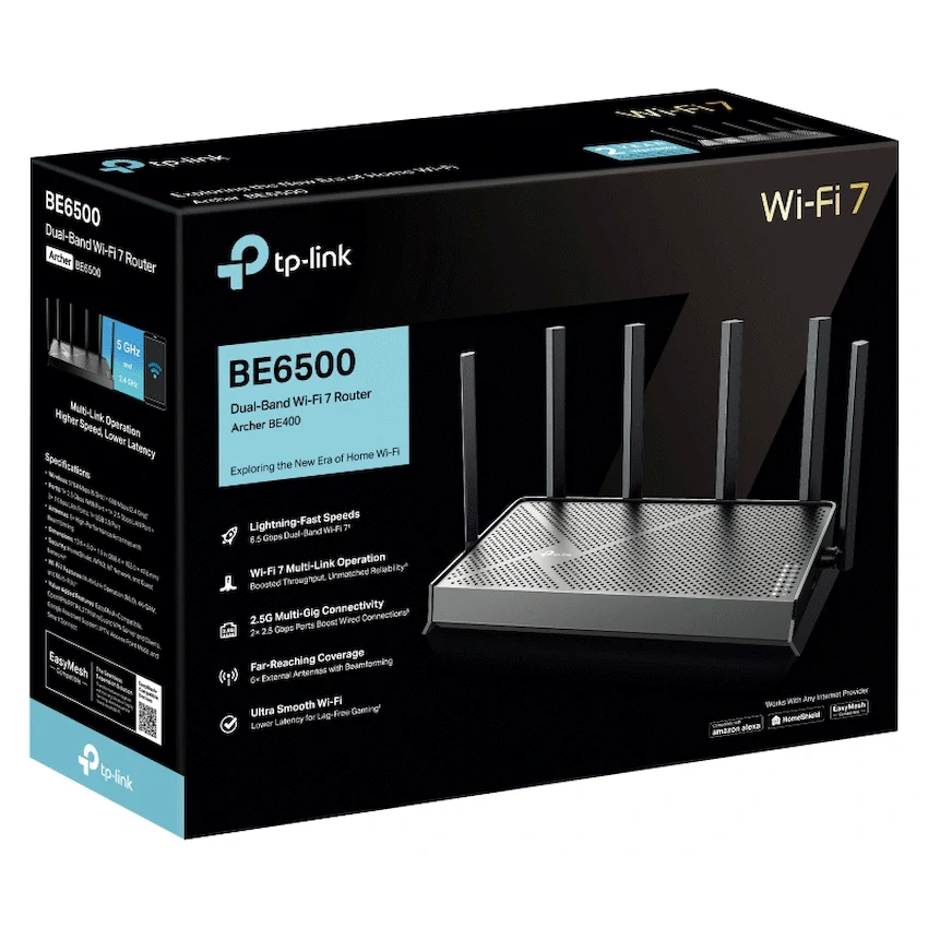 TP-LINK Archer BE400 BE6500 Dual-Band Wi-Fi 7 Router - Image 2