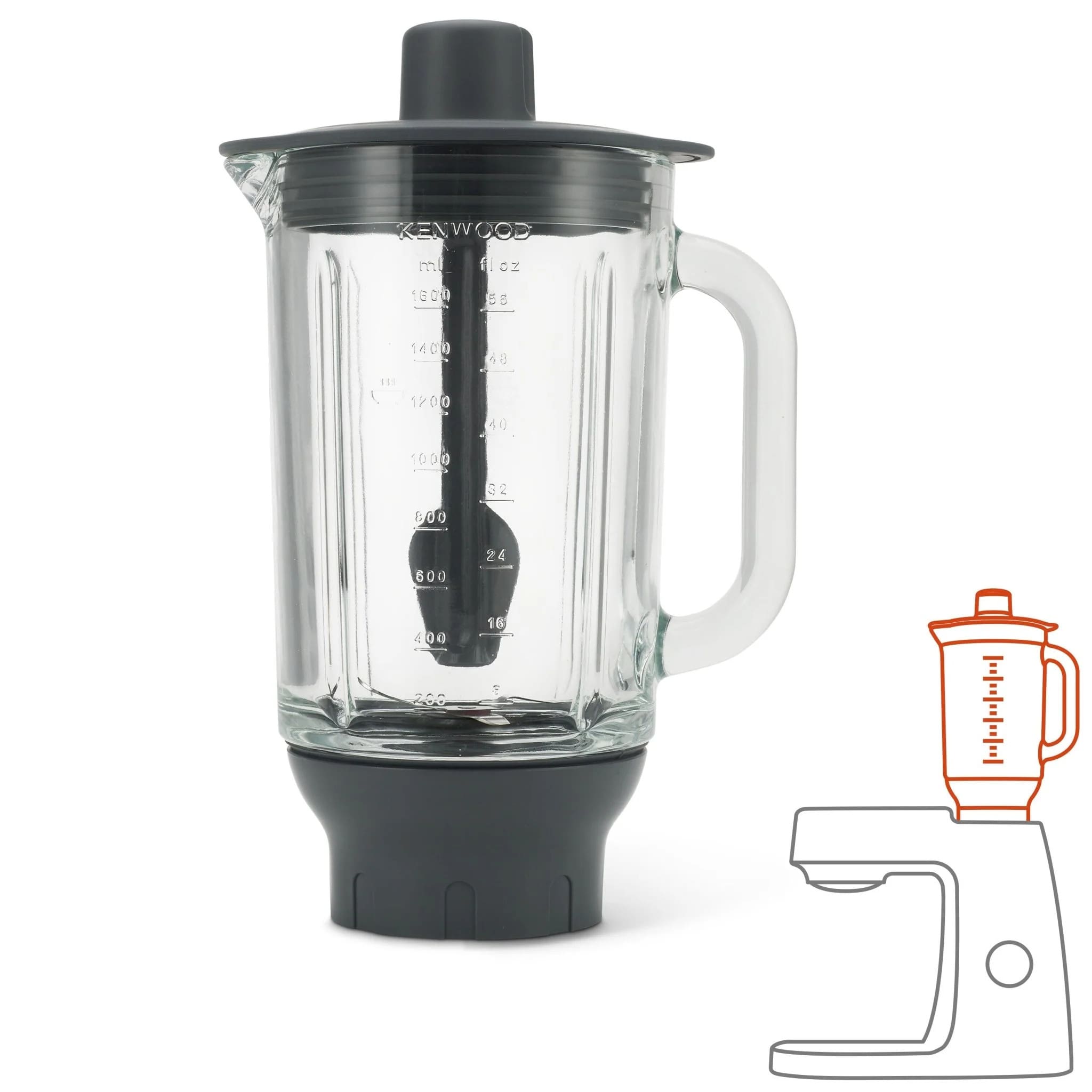 Kenwood KAH359GL Chef & Chef XL Stand Mixer Glass Blender Attachment - Image 4