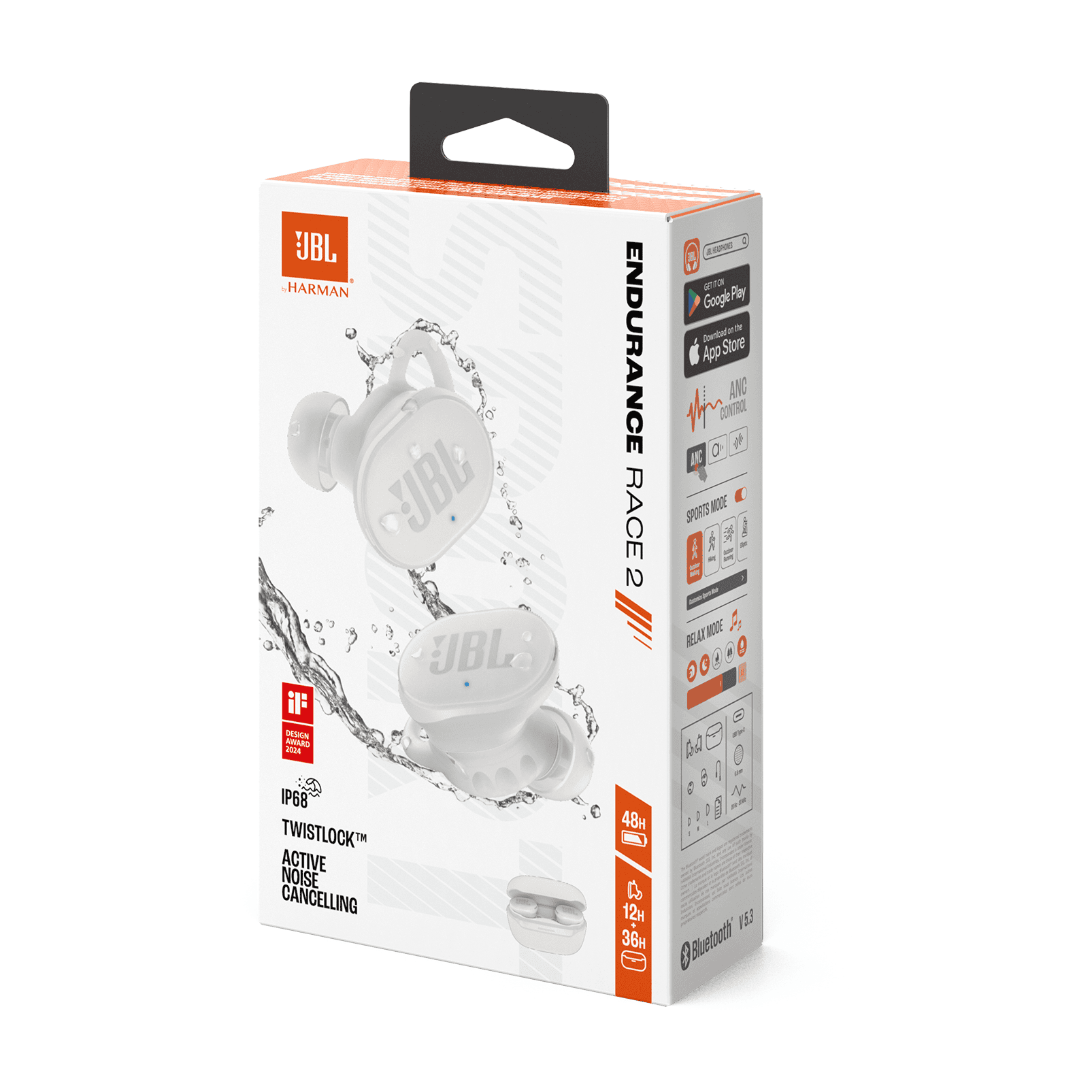 JBL Endurance Race 2 TWS Sport In Ear Headphone-White - Image 7
