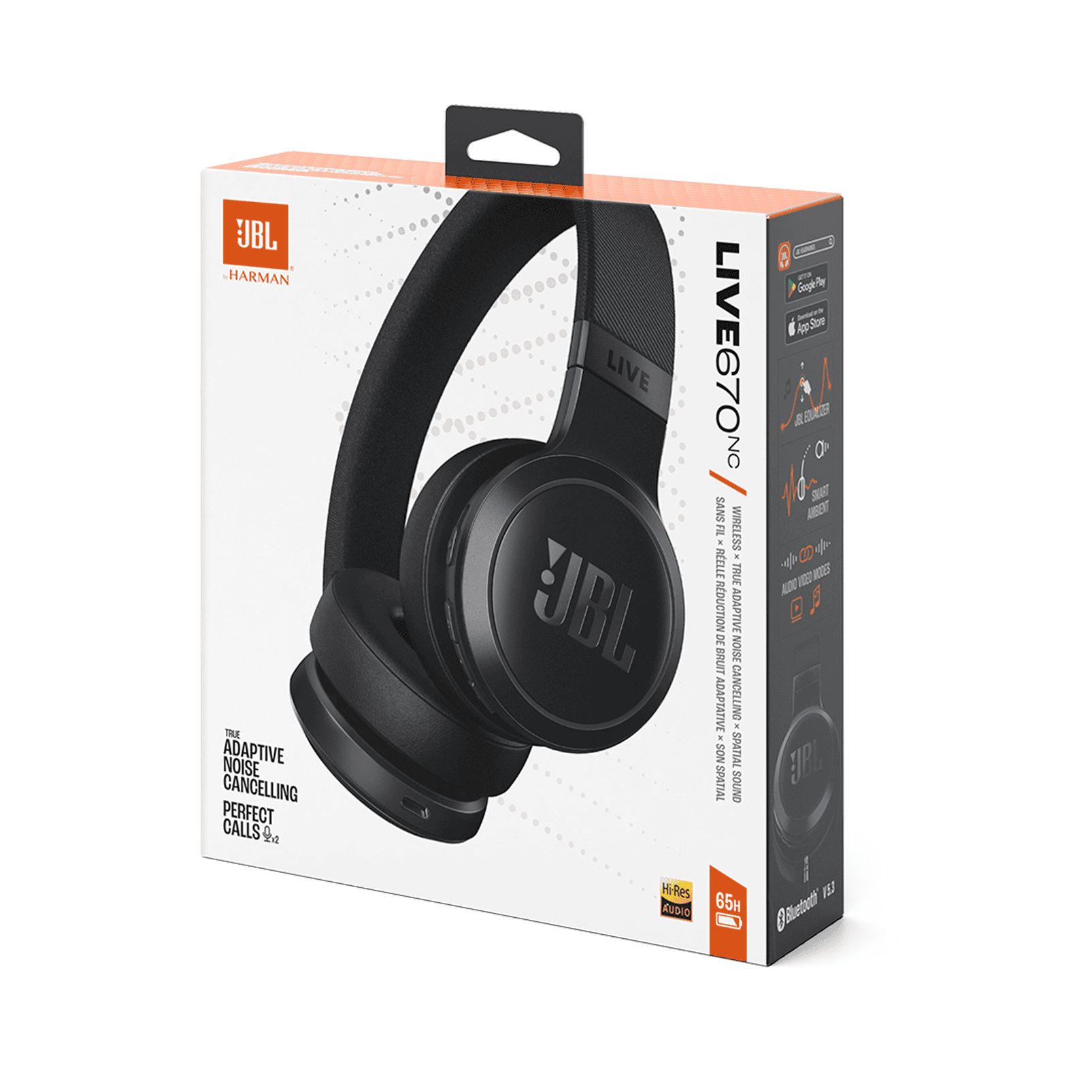 JBL Live 670 NC BT On Ear Headphone-Black
