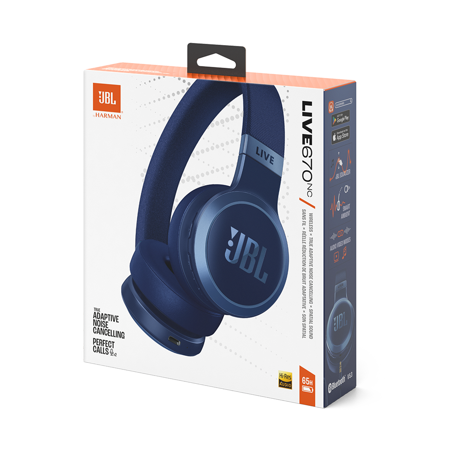 JBL Live 670 NC BT On Ear Headphone-Blue