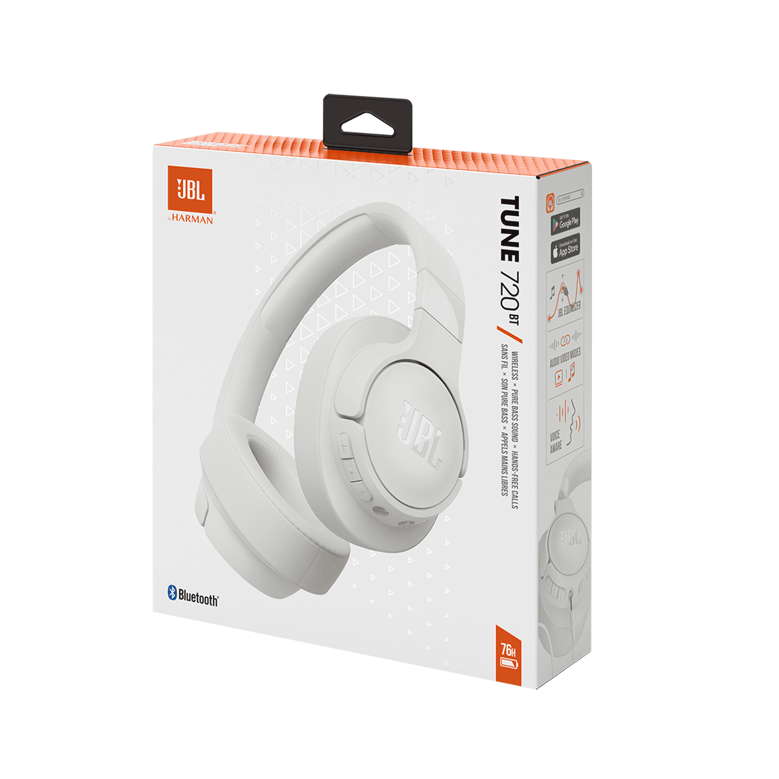 JBL Tune 720 BT Over Ear Headphone-White - Image 10
