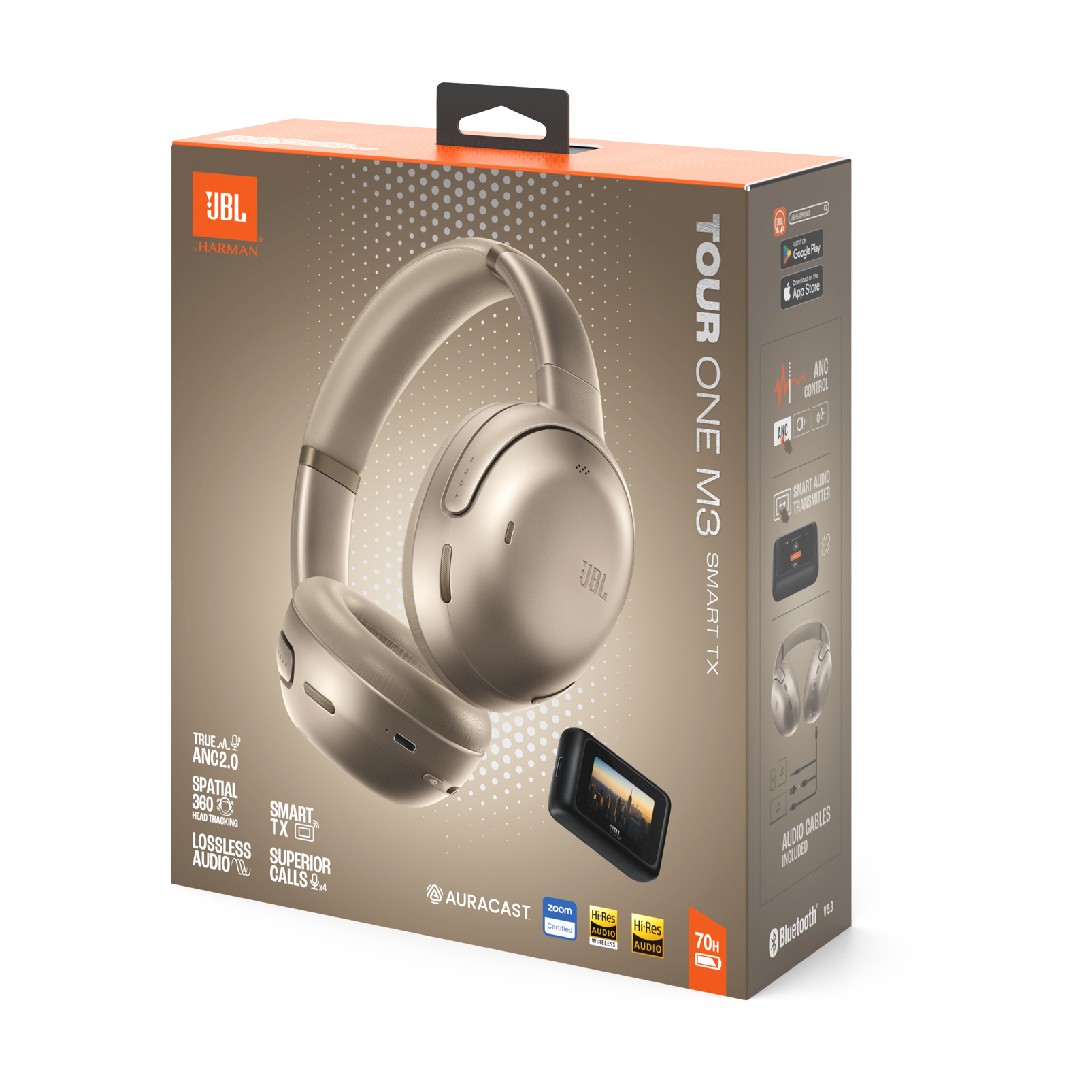 JBL Tour One M3 Aviator NC BT Over Ear Headphone-Latte - Image 4