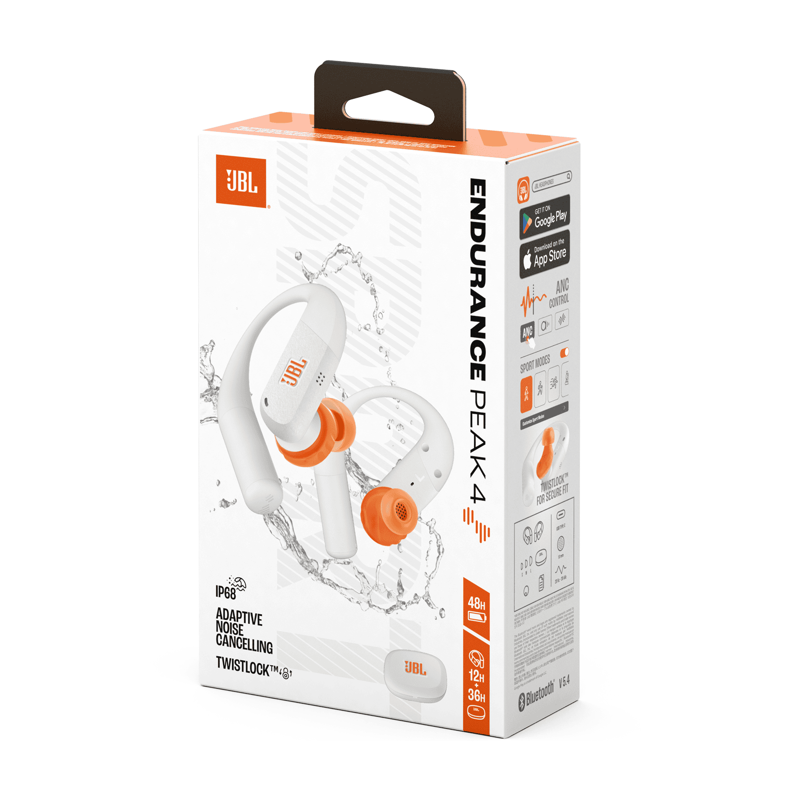 JBL Endurance Peak 4 TWS Sport In Ear Headphone-White - Image 8
