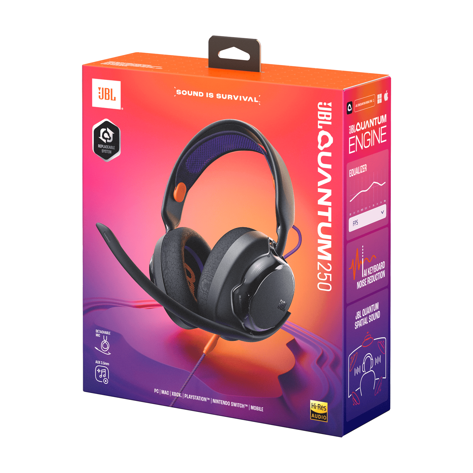 JBL Quantum 250 Wired Gaming Over Ear Headphone-Black - Image 8