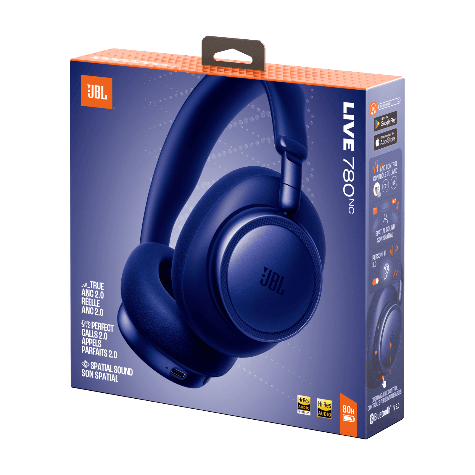 JBL Live 780 NC BT Over Ear Headphone-Blue - Image 8