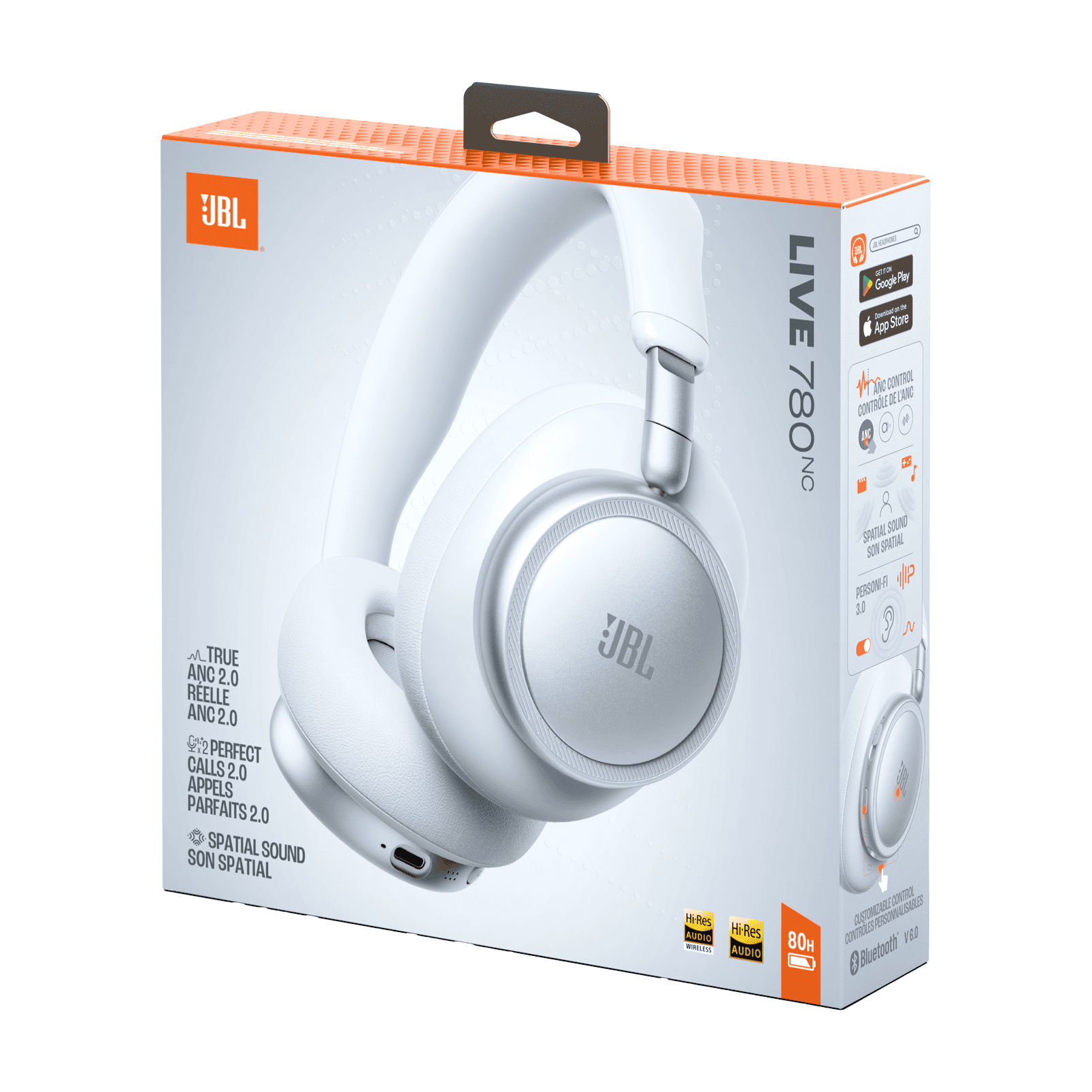 JBL Live 780 NC BT Over Ear Headphone-White - Image 9