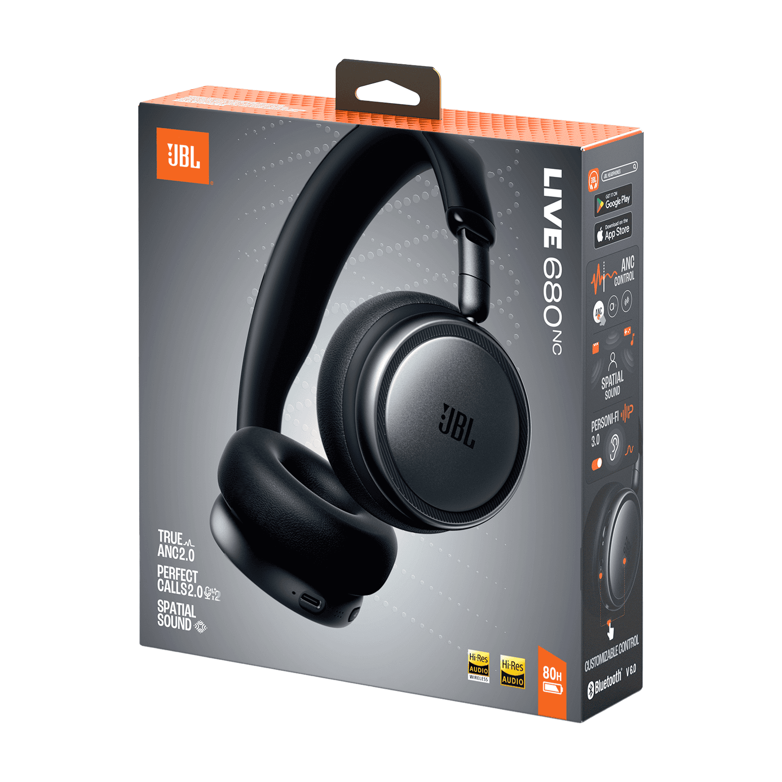 JBL Live 680 NC BT On Ear Headphone-Black - Image 8
