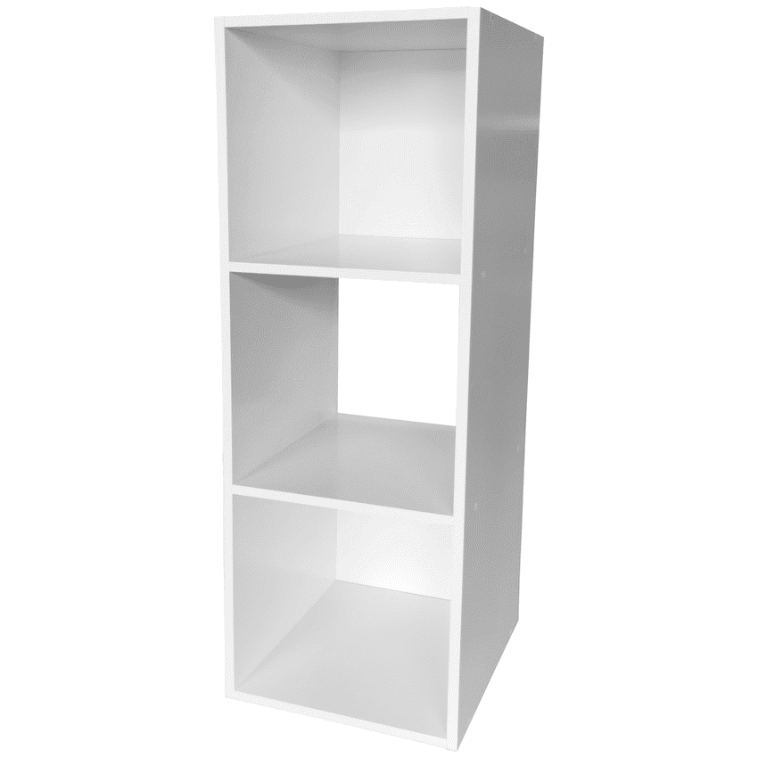 Everfurn Grayscale 3 Tier Bookshelf White, High Pressure Laminate