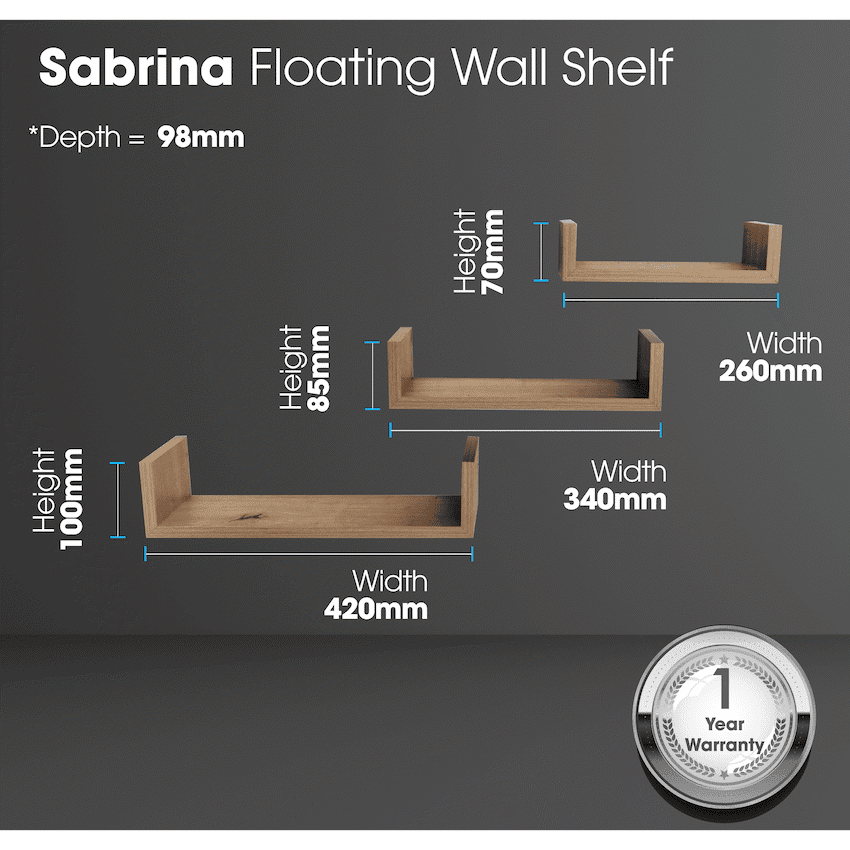Everfurn Sabrina Floating Wall Shelves - Set of 3 - Image 4
