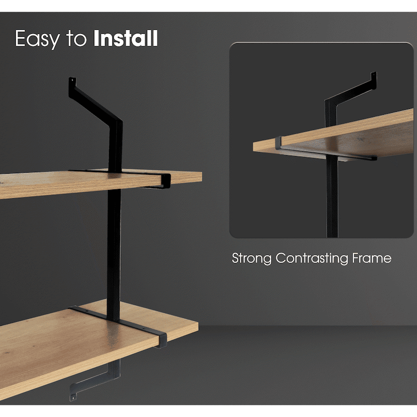 Everfurn Retro 2 Tier Wall Shelf - Image 2