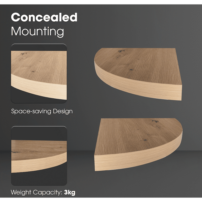 Everfurn Arched Floating Corner Wall Shelf - Image 2
