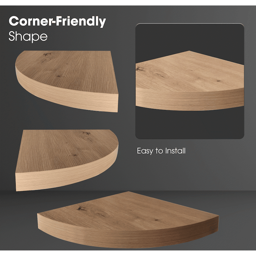 Everfurn Arched Floating Corner Wall Shelf - Image 3