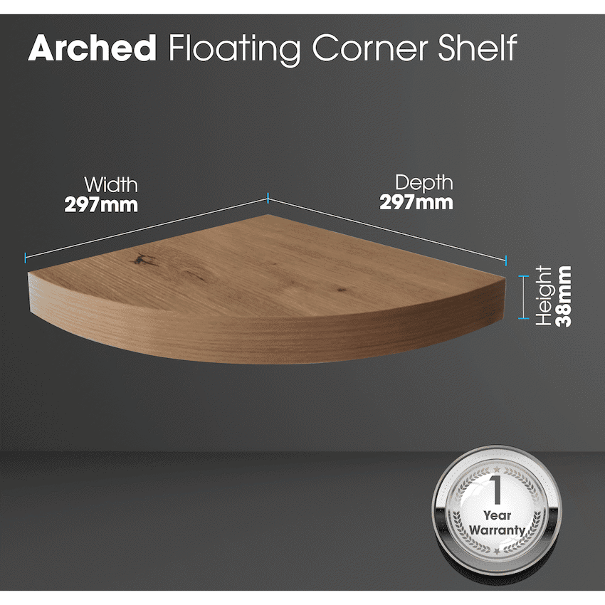 Everfurn Arched Floating Corner Wall Shelf - Image 4