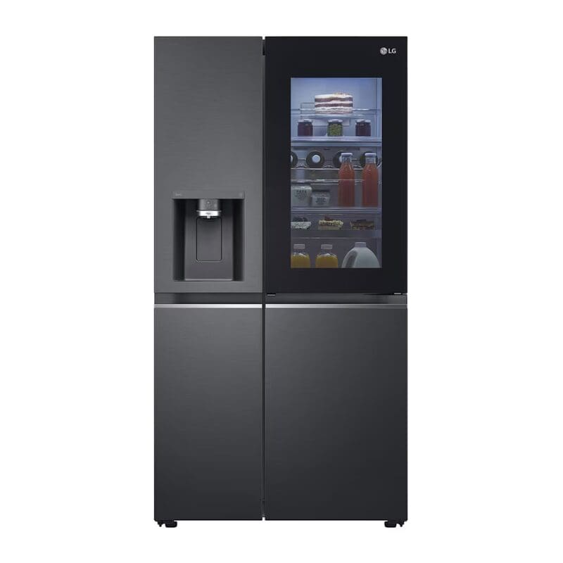 LG GC-X257CQFS.AMCQESA 611L InstaView™ Door-in-Door Side by Side Fridge with Uvnano™ Ice & Water Dispenser in Black Finish