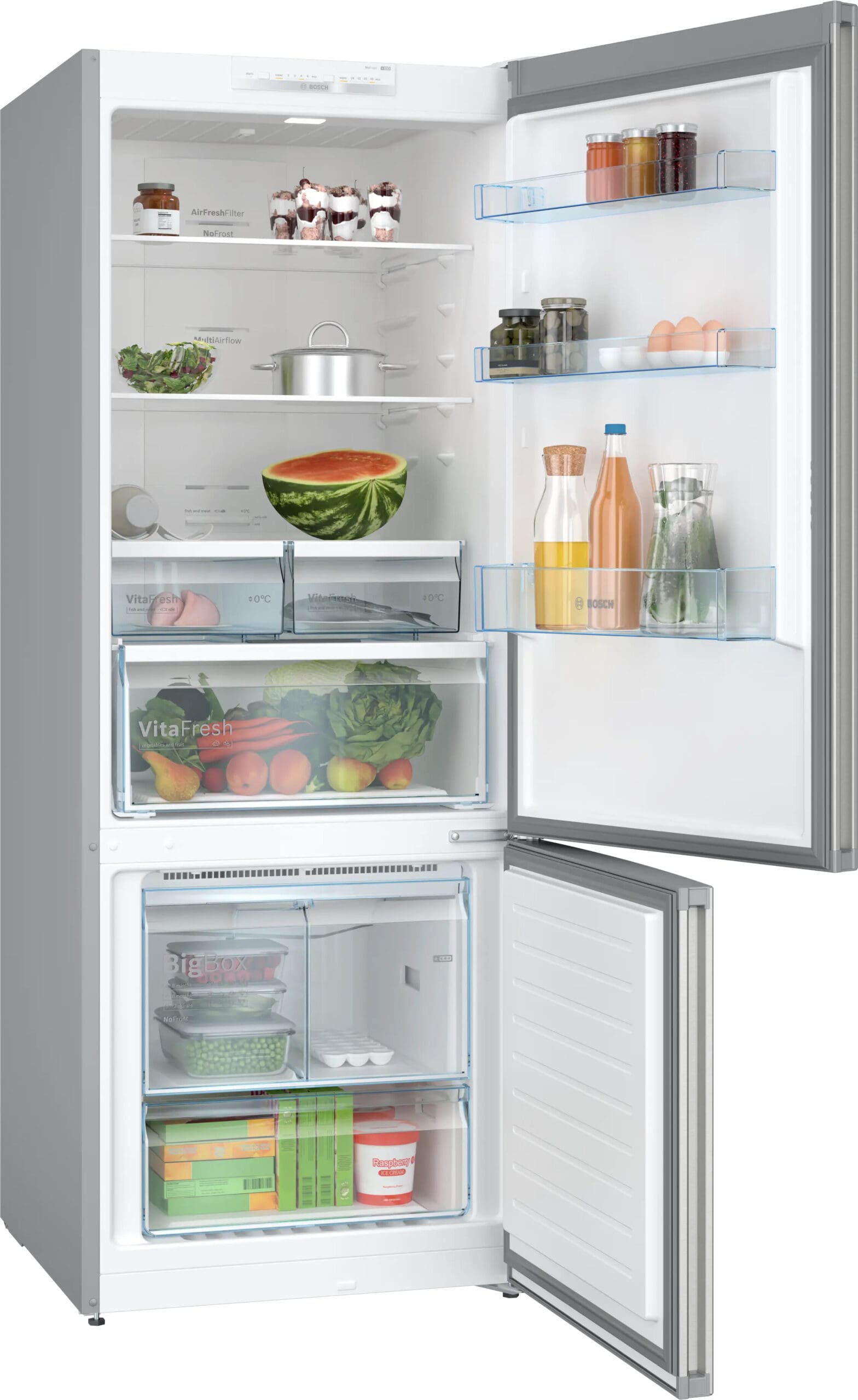 Bosch KGN55VI20Z Serie 4 480L Inox Fridge-Freezer - Image 2