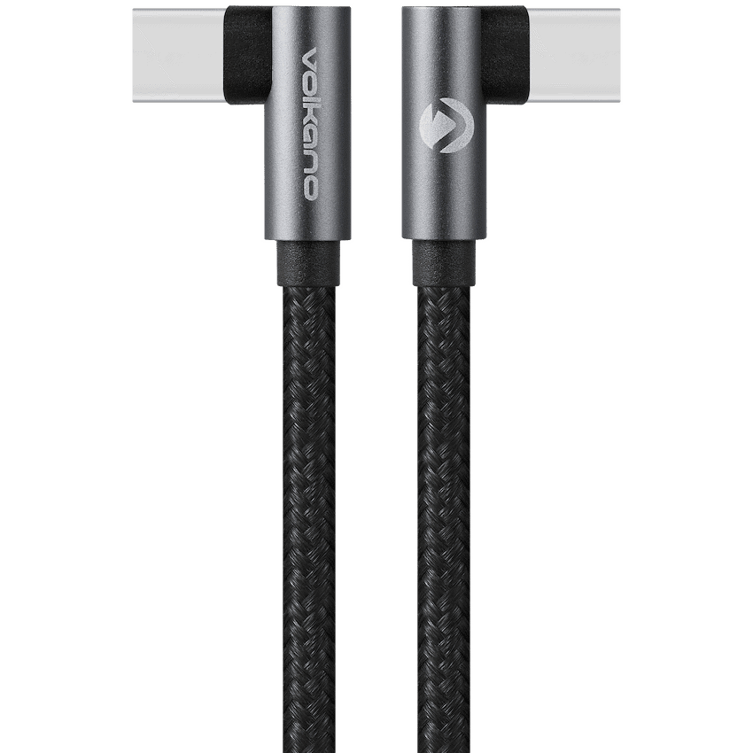 Volkano Weave Series USB-C to USB-C Cable 2m (60W) Right Angle - USB2.0e