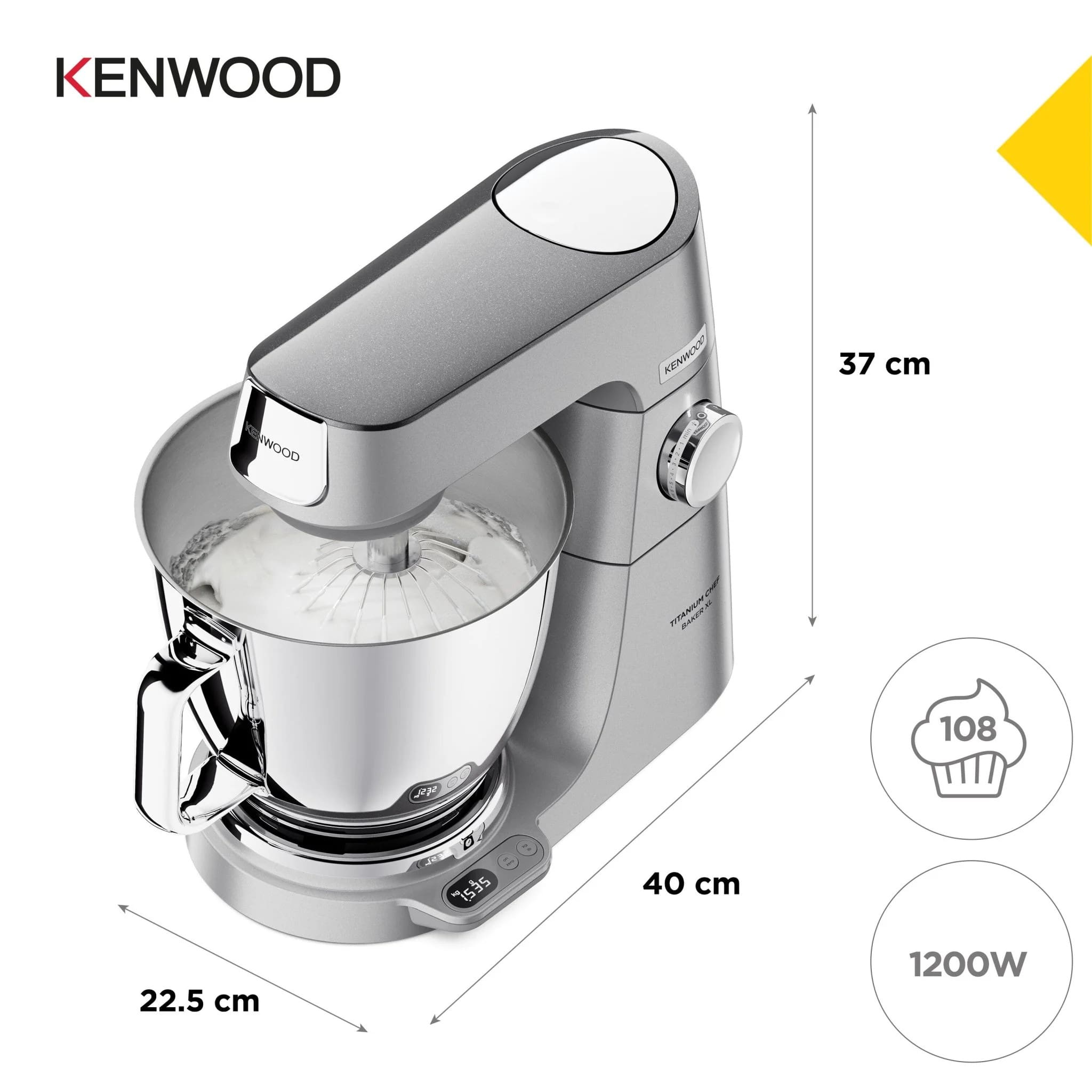 Kenwood KVL85.004SI Titanium Chef Baker XL Silver Stand Mixer - Image 4
