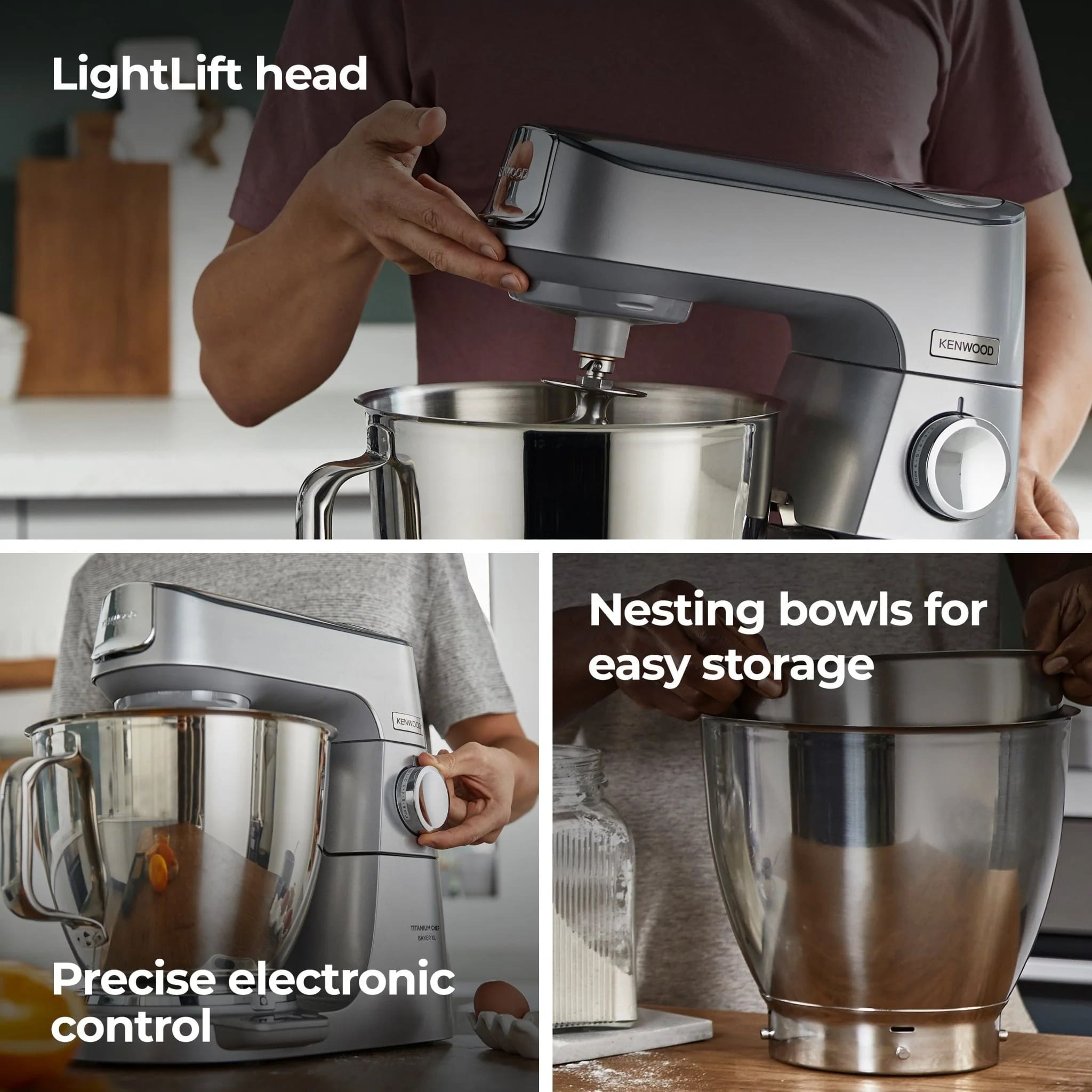 Kenwood KVL85.004SI Titanium Chef Baker XL Silver Stand Mixer - Image 7