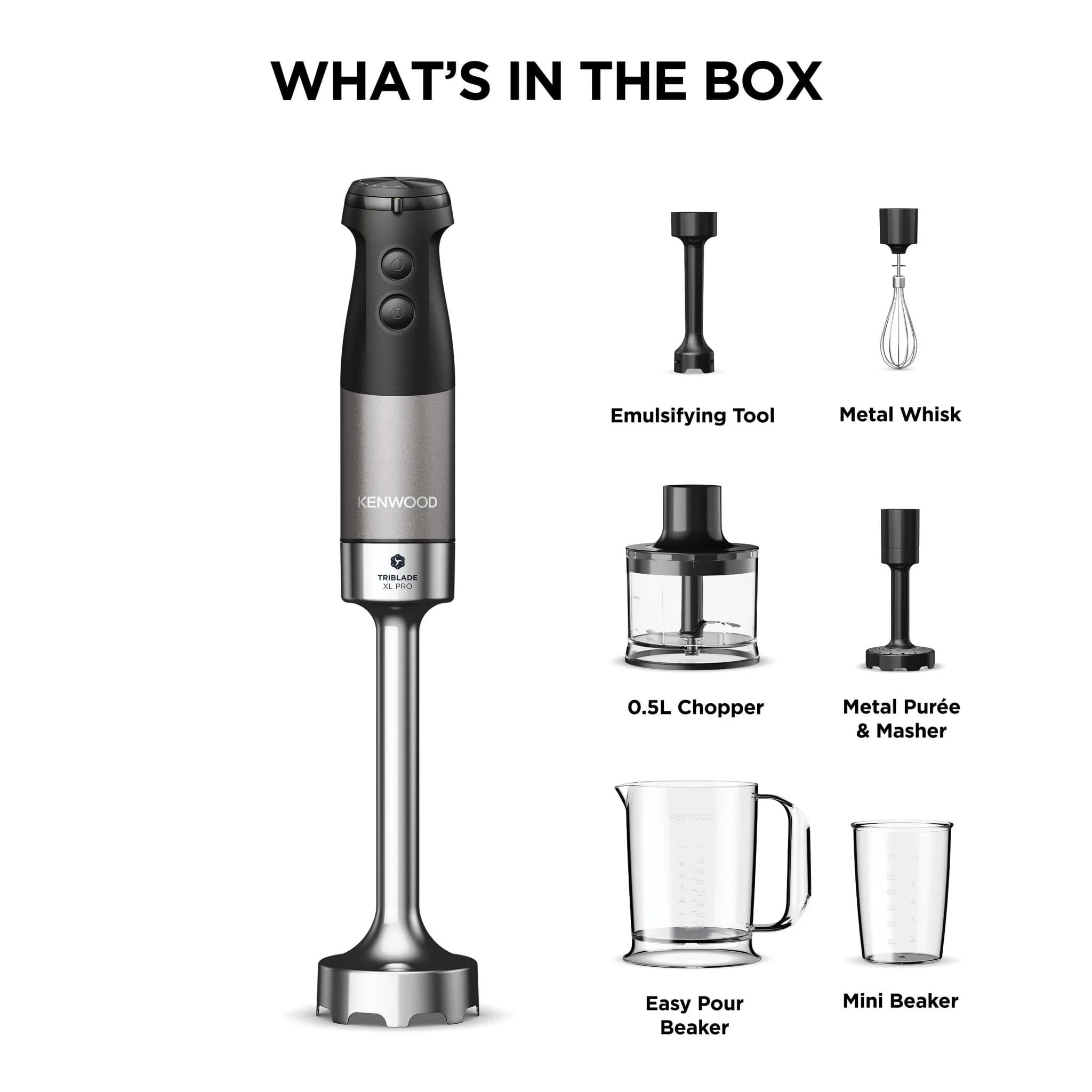 Kenwood HBM80.327BK Triblade XL Pro Hand Blender & Accessories 1200W - Image 5