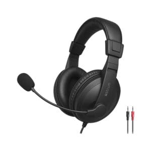 Astrum A12012-B HS120 Over-ear Wired Stereo Headset with Flex Mic