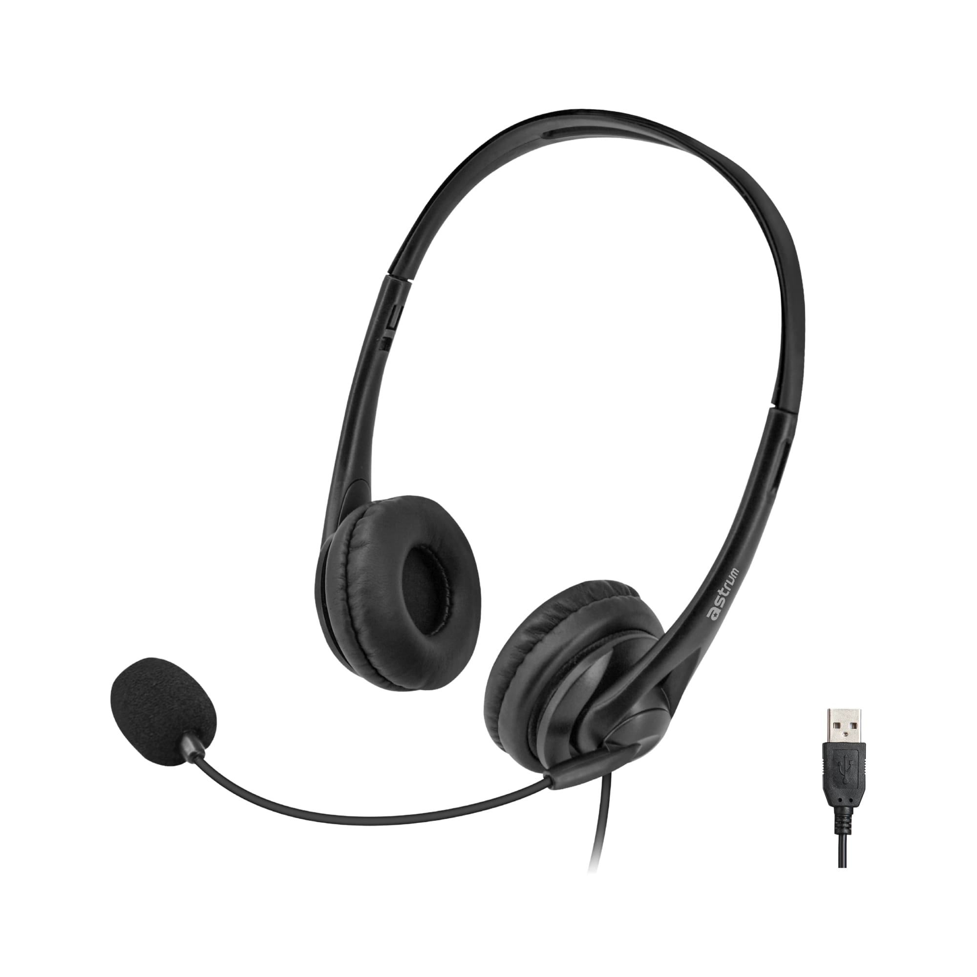 Astrum A12075-B HS750 On-ear Professional USB Headset with Mic