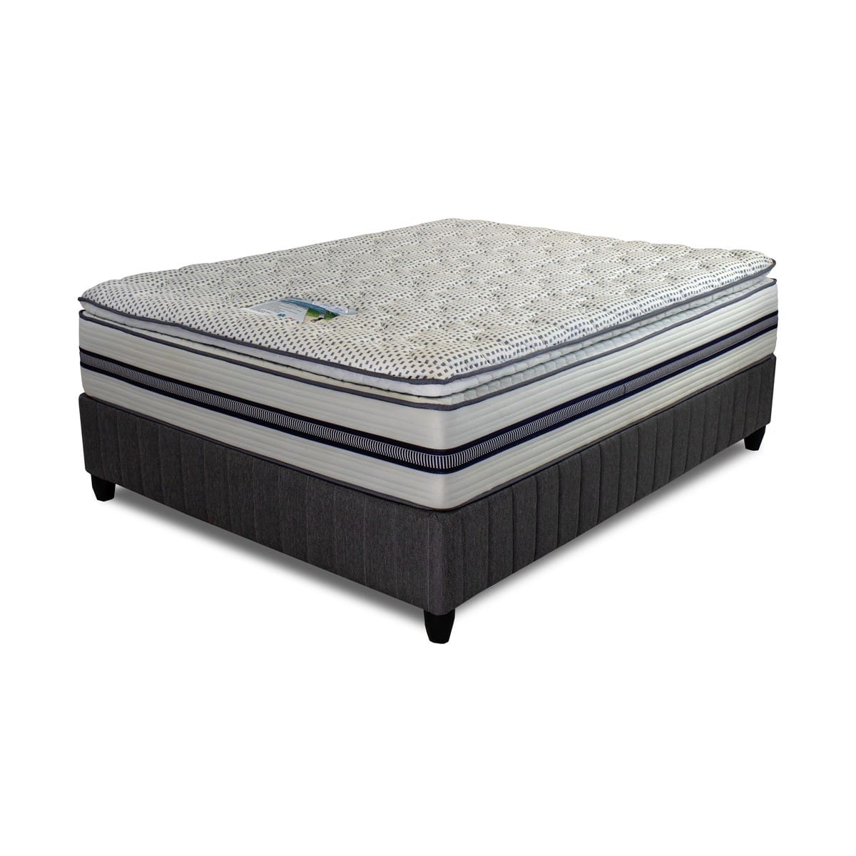 Cloud Nine HR Blue Eclipse soft pillow top nano-silver mattress bed set