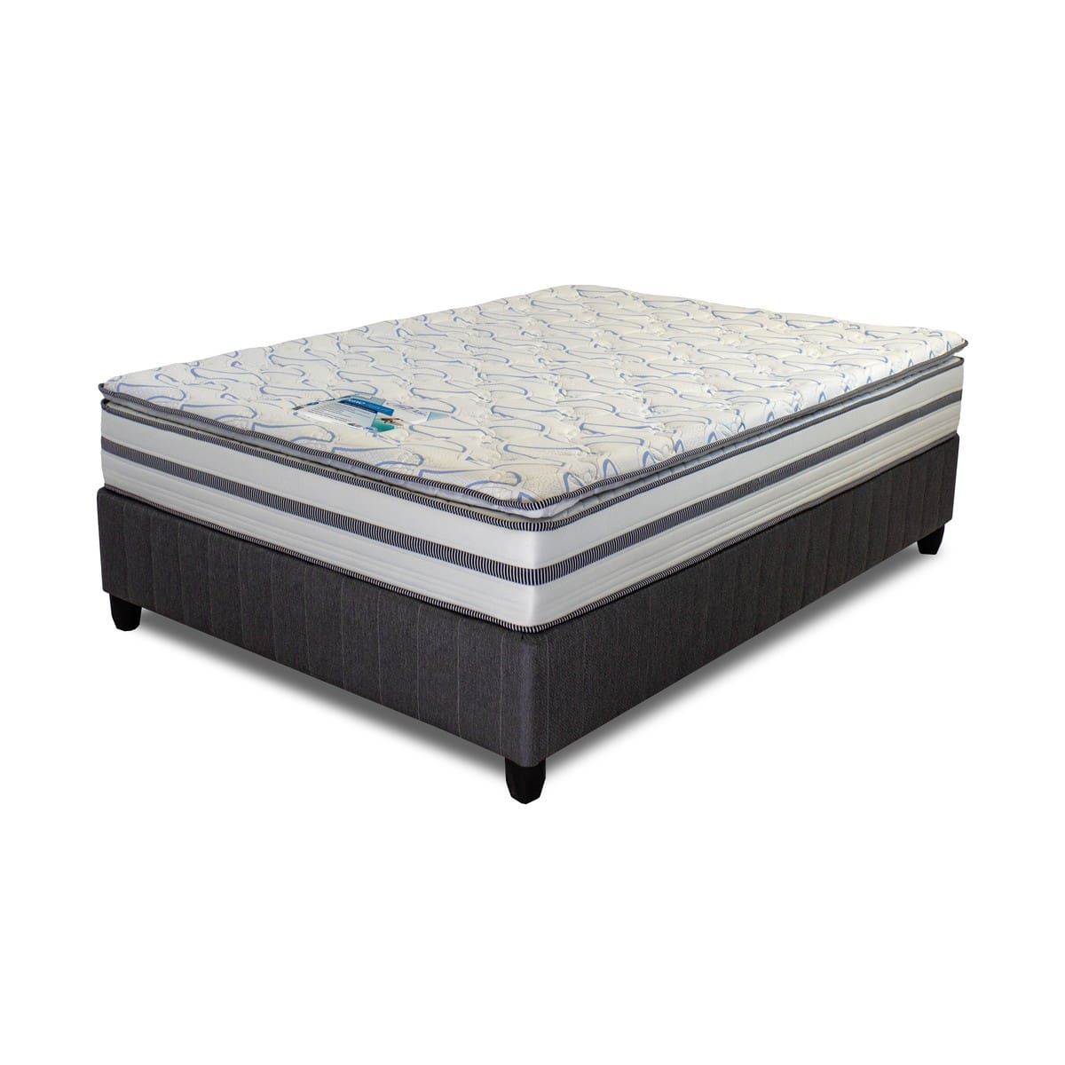 Cloud Nine Nano-Flex blue bead pillow top mattress bed set