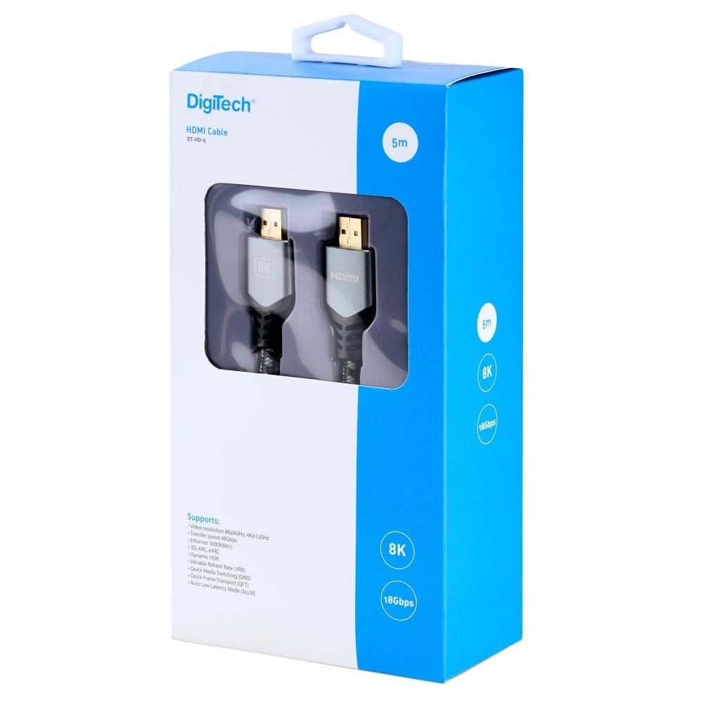 DigiTech DT-HD-5 5m 8K HDMI CABLE - 2:1V - Image 2
