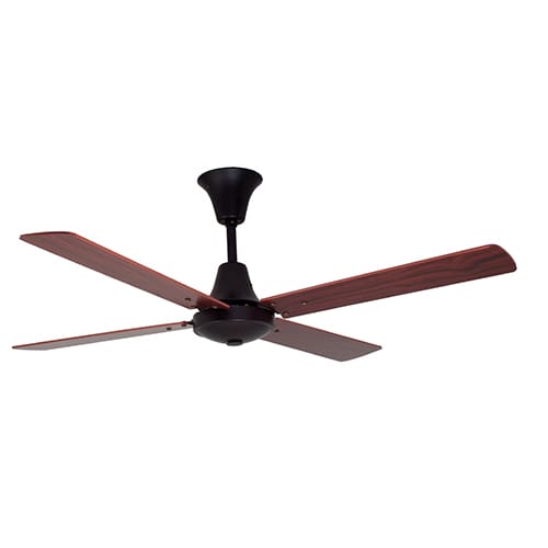 Eurolux Colonial Ceiling Fan 4 Blades Matt Black & Dark Wood Motor Power 60W