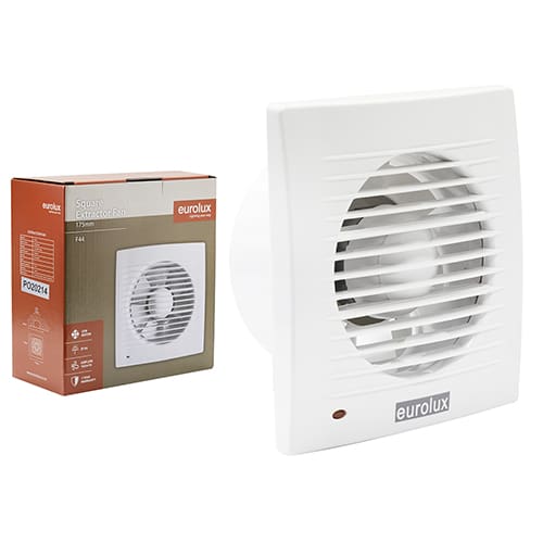 Eurolux Extractor Square Wall Fan 175mm White Motor Power 25W