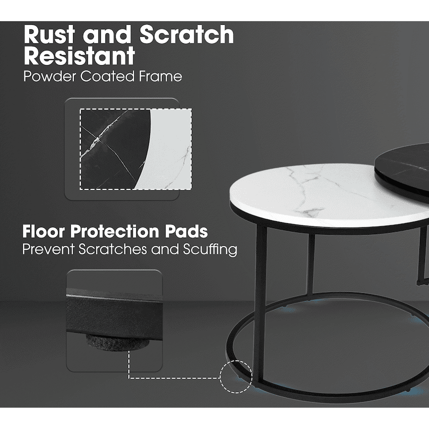 Everfurn Nile Nesting Coffee Table - Ying Yang - Image 3