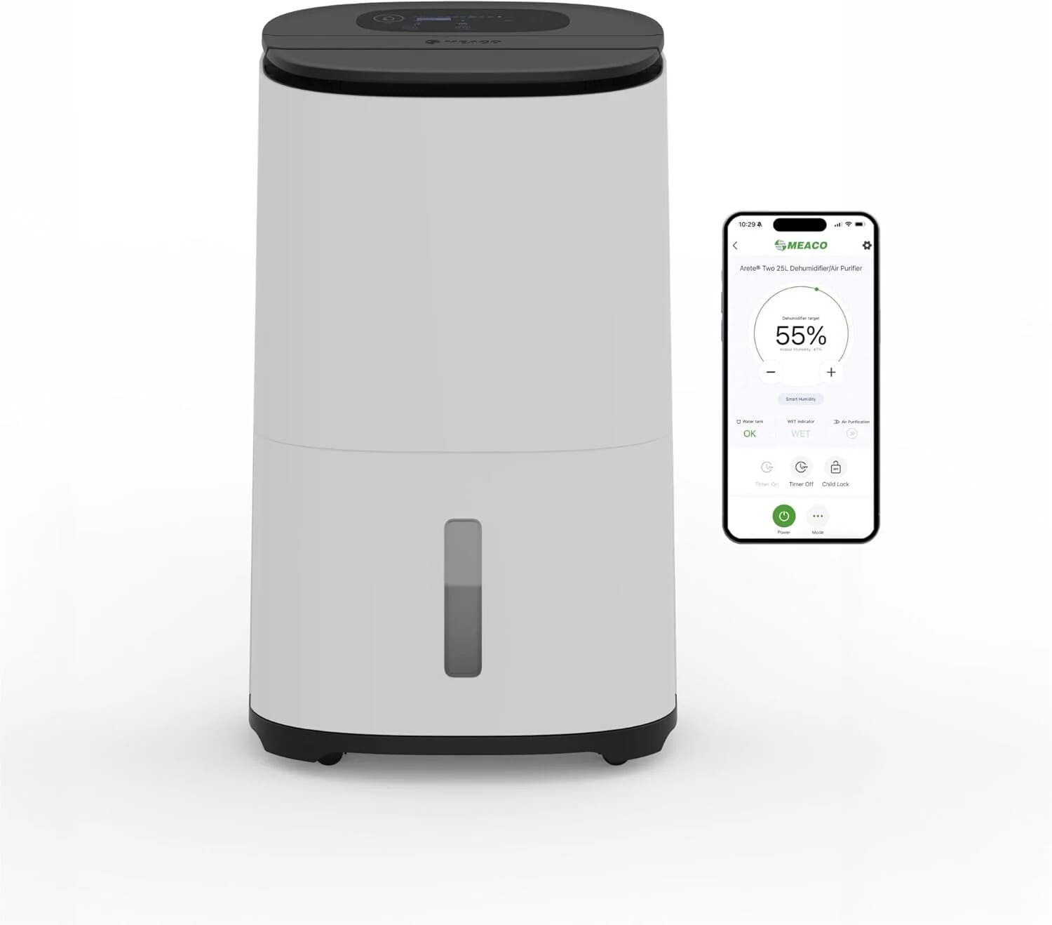 Solenco MeacoDryArete2-25LSA Two 25L Dehumidifier / Air Purifier - Image 2