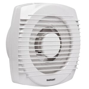 Radiant Extractor Square Window Fan 250mm White Motor Power 23W