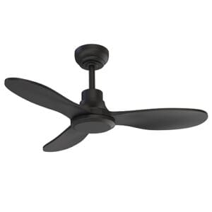 Radiant Ryder Ceiling Fan 3 Blade Black with Remote Motor Power 30W