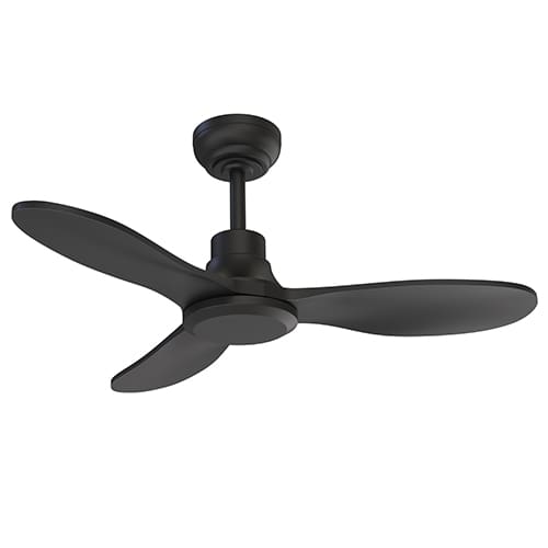 Radiant Ryder Ceiling Fan 3 Blade Black with Remote Motor Power 30W