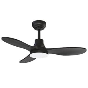 Radiant Reign Ceiling Fan 3 Blade Black with Light & Remote Motor Power 30W