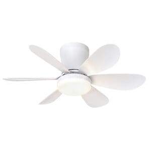 Radiant Rune Ceiling Fan 6 Blade White with Light & Remote Motor Power 12W
