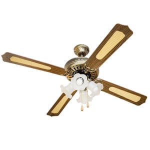 Radiant Rattan Ceiling Fan with Light Antique Brass Motor Power 60W