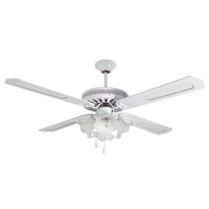 Radiant Rattan Ceiling Fan with Light White Motor Power 60W