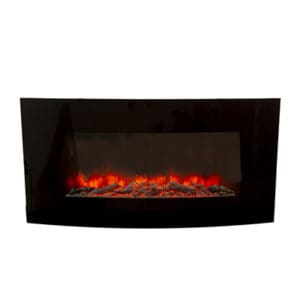 Radiant Fireplace Decorative Curved Glass Indoor with "Coal" 1800W 220-240V