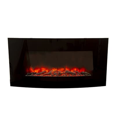Radiant Fireplace Decorative Curved Glass Indoor with "Coal" 1800W 220-240V
