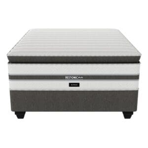 Restonic Elysian plush pillow top mattress and base set