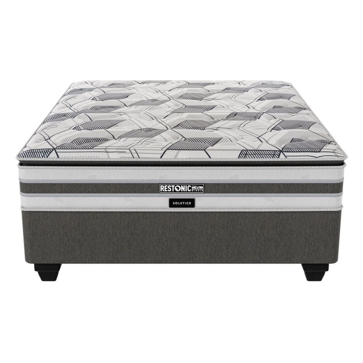 Restonic Solstice plush pillow top mattress and base set
